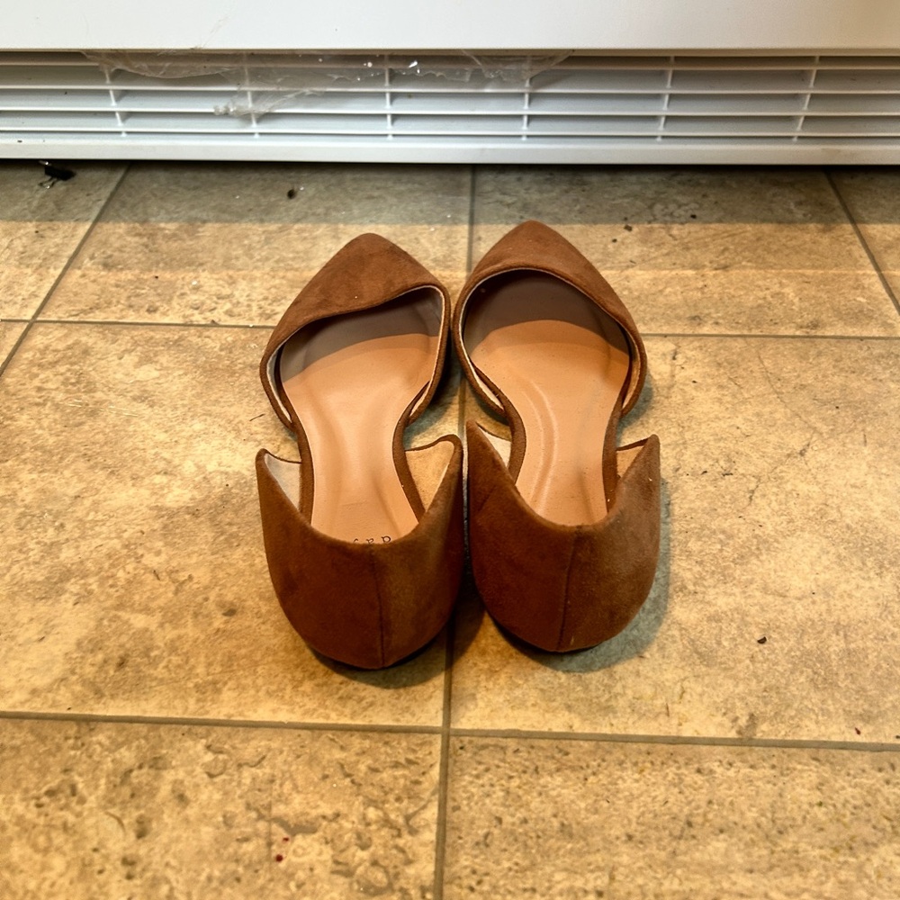 Women's Brown D'Orsay Flats - Picture 2 of 4